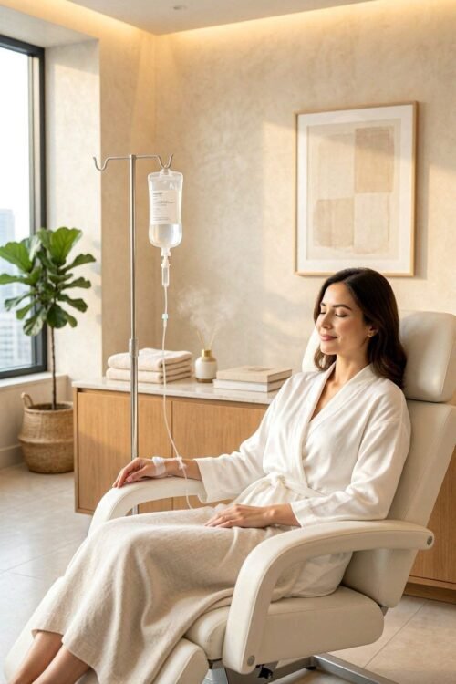 Sesión de sueroterapia con vitaminas intravenosas en Ananda Centro Médico Estético en Murcia capital