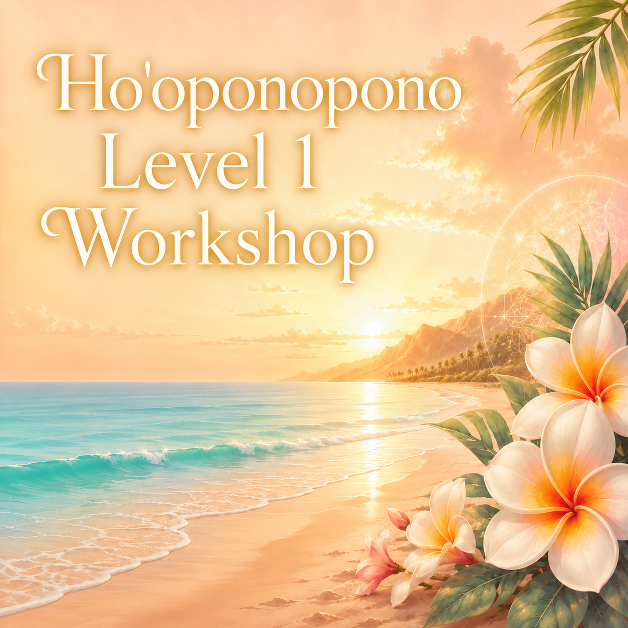 Ho'oponopono Workshop Level 1 in English - hands holding a glowing lotus flower